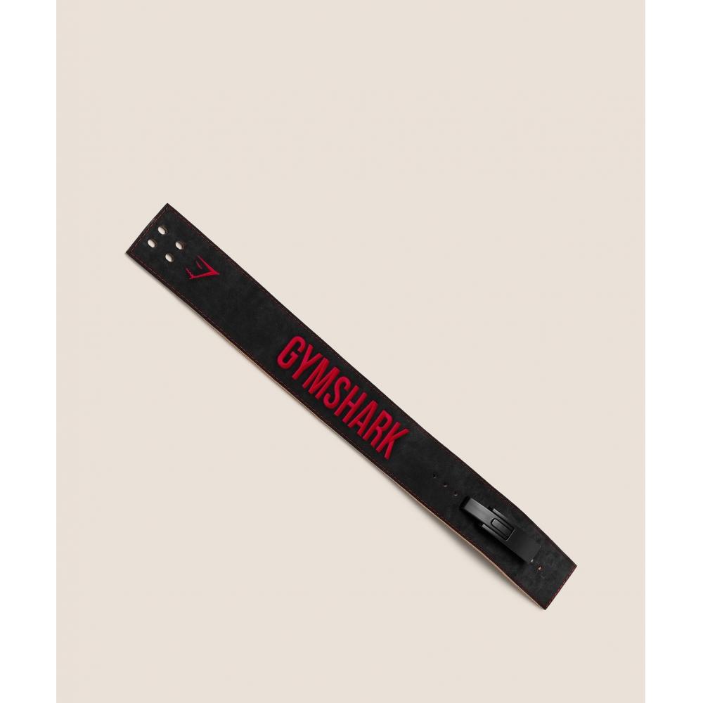 Gymshark Lever Lifting Belt Black Carmine Red I3a5m Bb4j