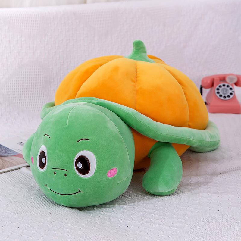 Creative Halloween Pumpkin Shell Turtle Plush Toy Stuffed Pumpkin Tortoise Plushies for Kids Birthday Xmas Gift for Children