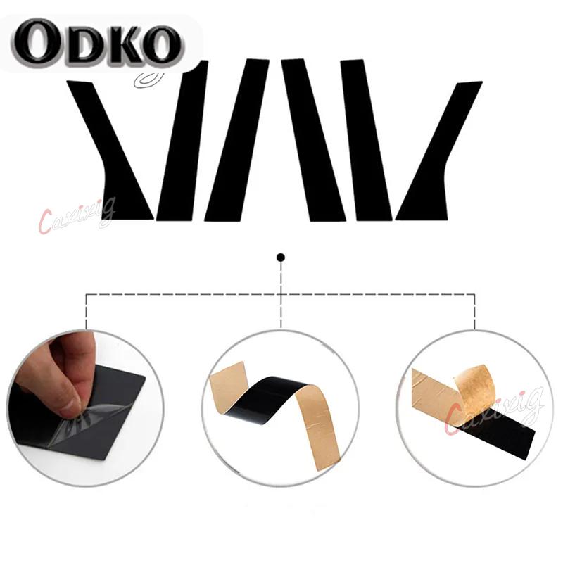 For Range Rover Evoque L538  5-Door 2013-2018 6Pcs Car Door Window Pillar Posts Trim Cover Sticker Glossy Black Exterior Parts