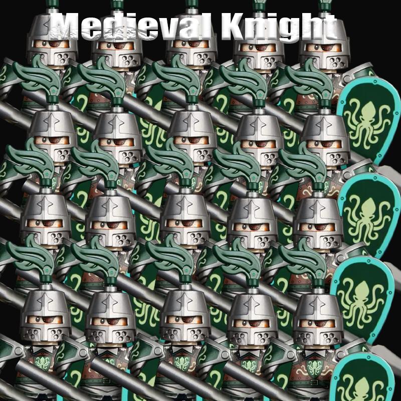 Medieval Military Soldier Series Building Blocks Castle Black Eagle Green Dragon Knights Figures Militia Accessories Bricks Toys