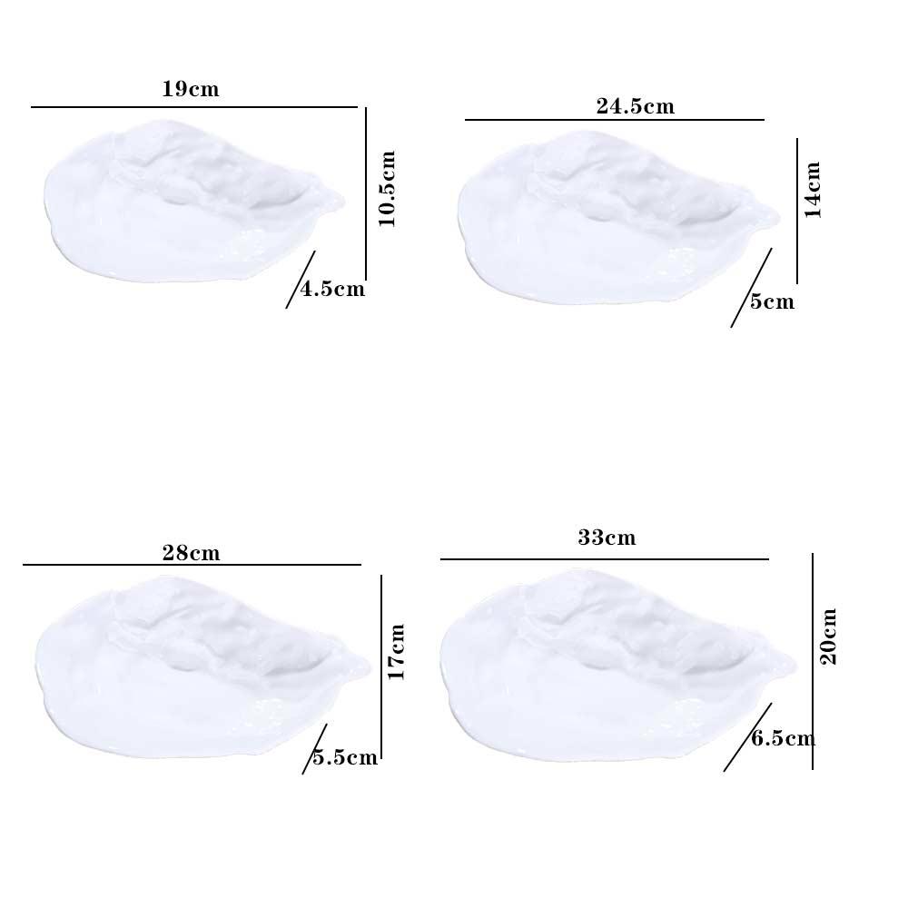 Oyster Shell Shape Salad Plate Ceramic Storage Dish Tableware Dessert Tray  Commercial
