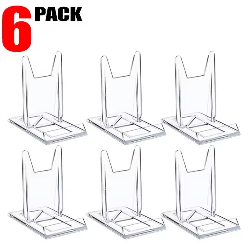 Transparent Display Plate Stand Clear Acrylic Display Stands Small Adjustable Book Purse Badge Shell Wedding Card Holder Tablet