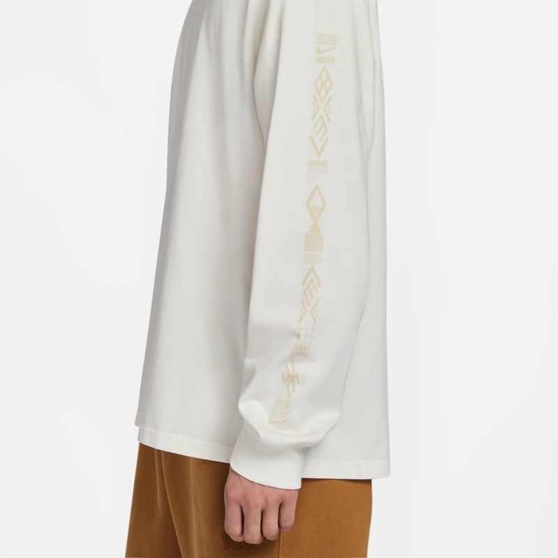 Nike Crew Neck Pullover Long Sleeve T-Shirt With Logo Men Tops Sail-White DZ5220-133