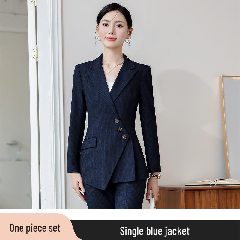 Women's High-End Striped Suit Set - Autumn 2024 Fashion, Elegant Professional Wear, Formal Goddess Style