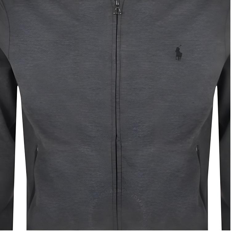 Polo Ralph Lauren Logo Embroidered Baseball Collar Zip Long Sleeve Jacket Men Jacket Charcoal-Gray 710842844-008