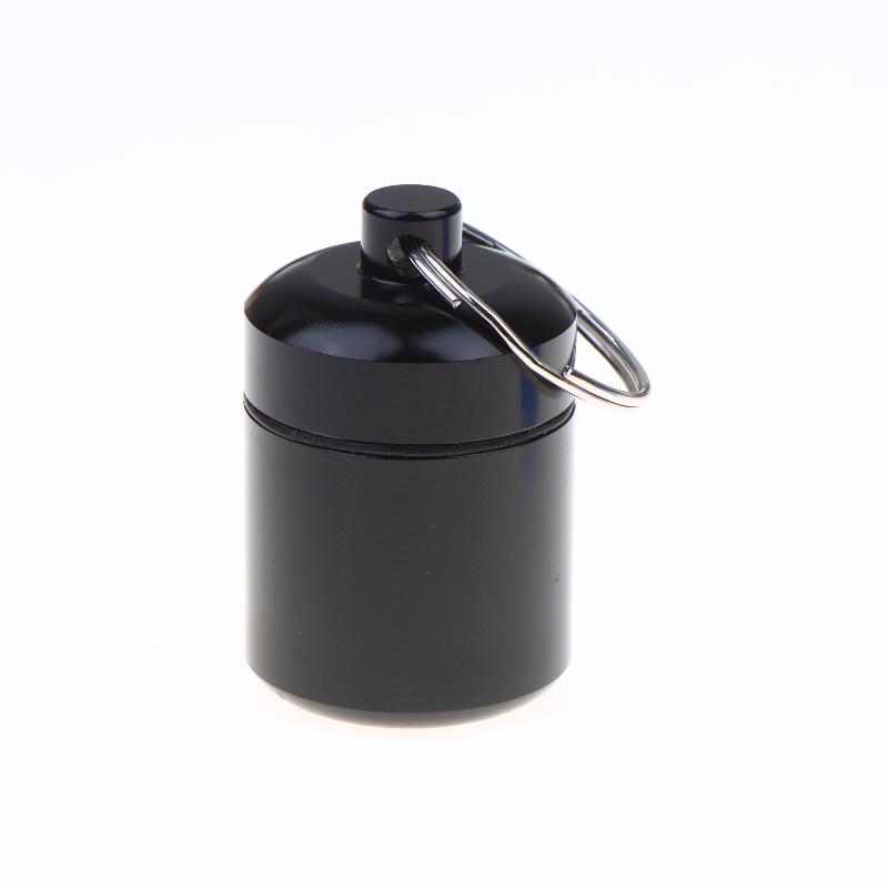 

Aluminum Alloy Pill Case Keychain Portable Waterproof Mini Storage Container For Pills Earplugs And Small Items