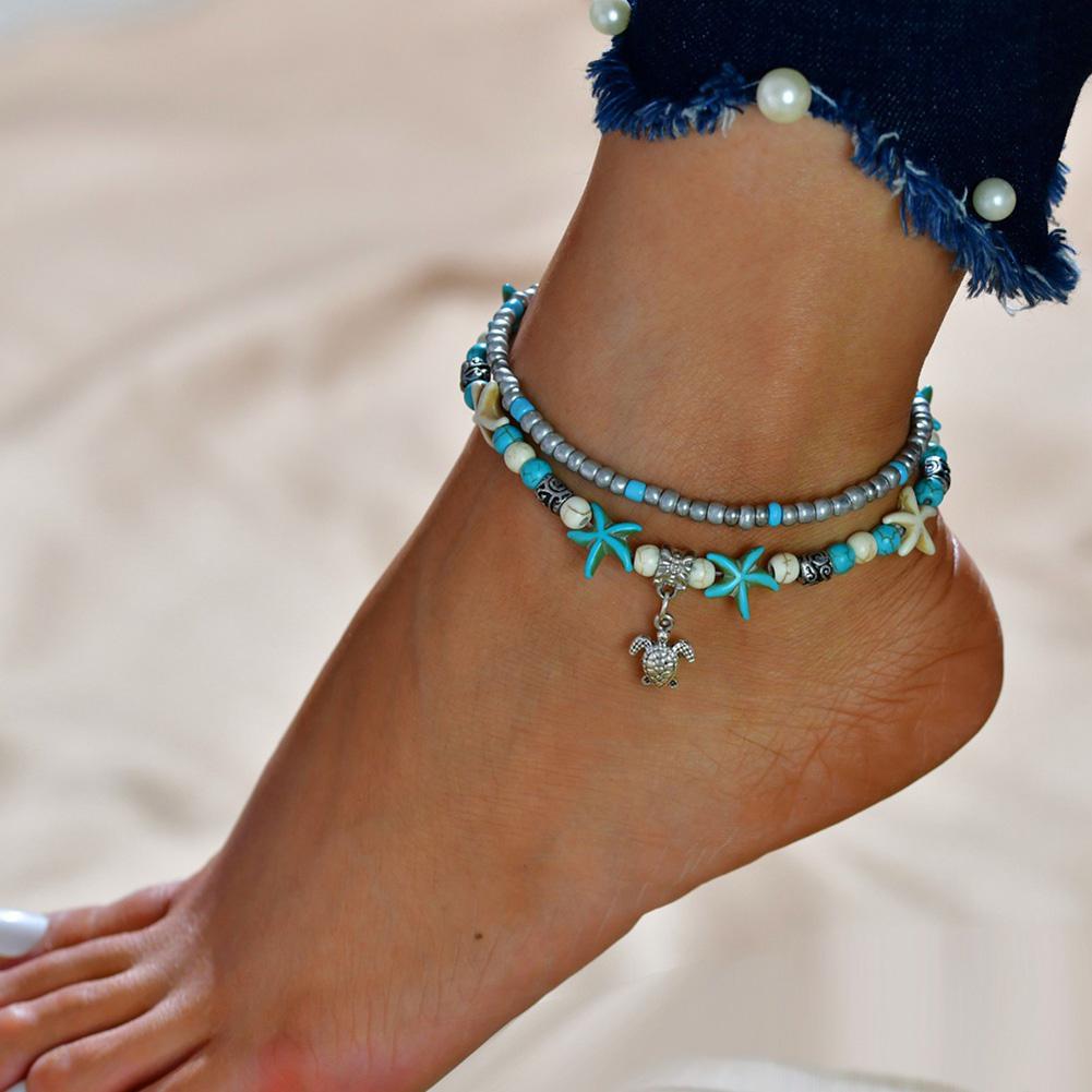 Women Delicate Conch Bead Yoga Foot Chain Stylish Simple Decoration Beach Foot Chain