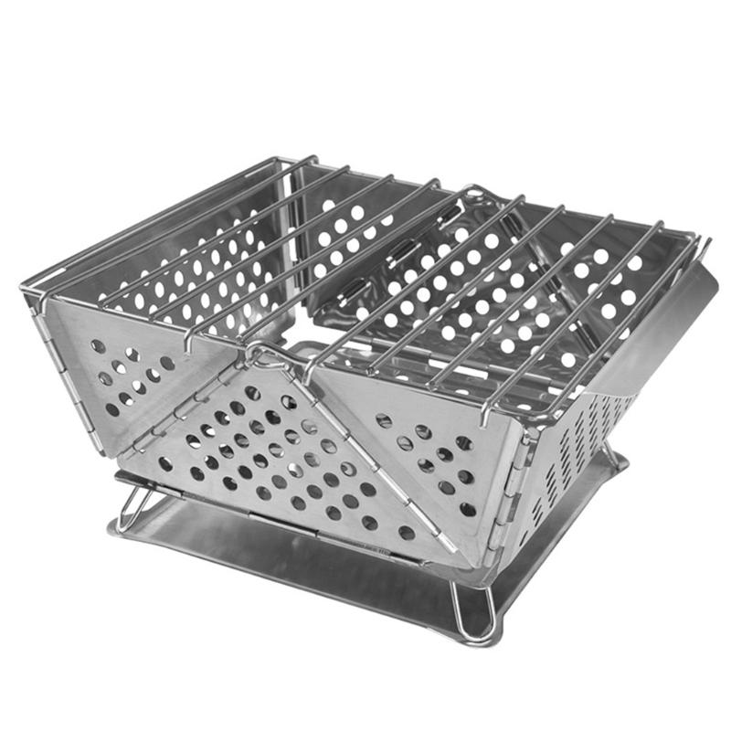 Portables Stainless Steel Barbecue Grills Quick Setup Foldable Camp Stove with Foldable Legs and Carry Bag 1