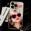 Y2K Aesthetic Sudden Wealth Money Girl Clear Phone Case, Cool Retro Baddie Shockproof Soft Protective Cover for iPhone