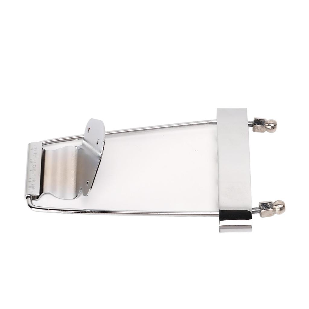 4 String Guitar Talipiece Metal Silver Burr Free Guitar Tailpiece Bridge for Replacement