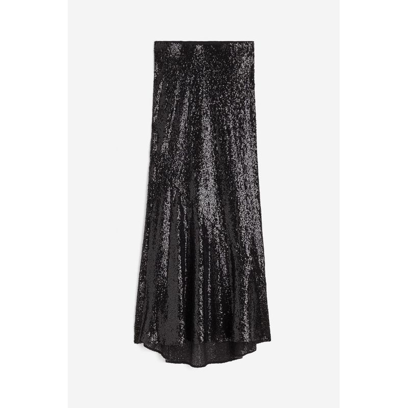 

Foreign Trade Order H High Waist Slimming Stage Shiny Sequins A Word Personality Fashion Trendy Luxury All-Match Fishtail Skirt for Women Black XL