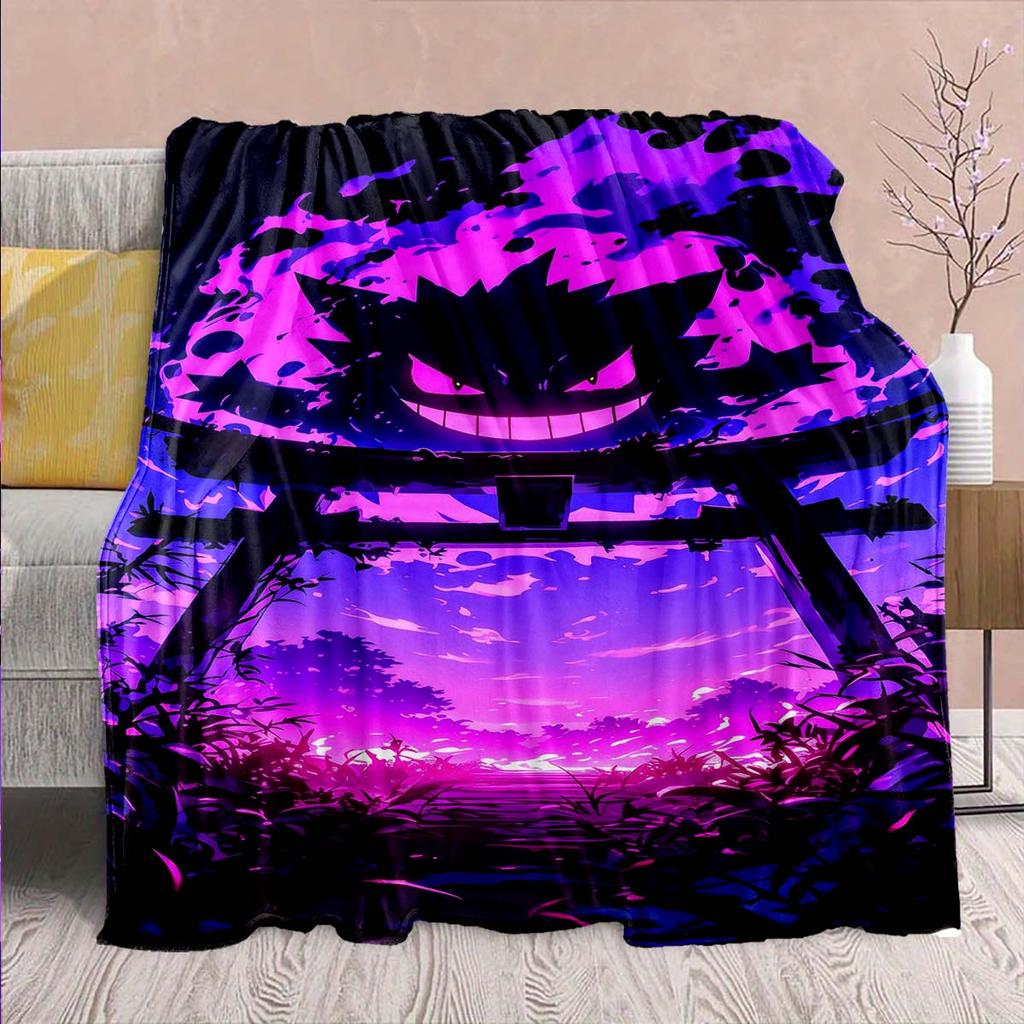 Pokémon Anime Flannel Blanket - Soft Warm Perfect for Sofa, Bedding Camping Travel Office Home Decor -QJY