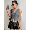 Top ajustado con cordones de verano para mujer