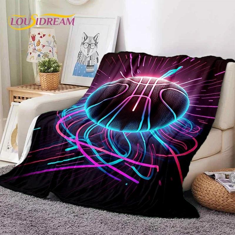 Lastest Basketball Court Frame Soft Blankets,Keep Warm Throw Blanket Comfortable Blanket for Picnic Beds Sofa Home Bedroom gift