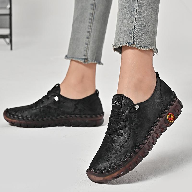 Damen Wanderschuhe Mokassins Fahrschuhe Komfort Flats Casual Plus Size Outdoor Handgefertigte Schuhe