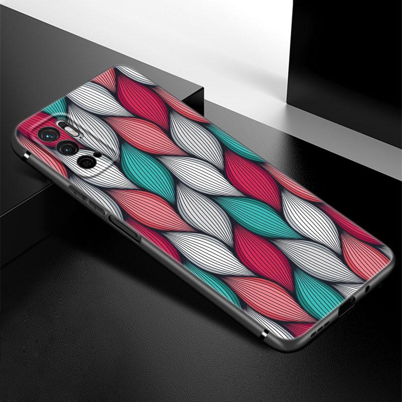 Aesthetic African Wax Fabic Phone Case For Xiaomi Redmi Note 7 8 9 10 Lite 11 11E 11T 12 Pro 11S 4G 10T 5G 8T 9S 10S Black Cover