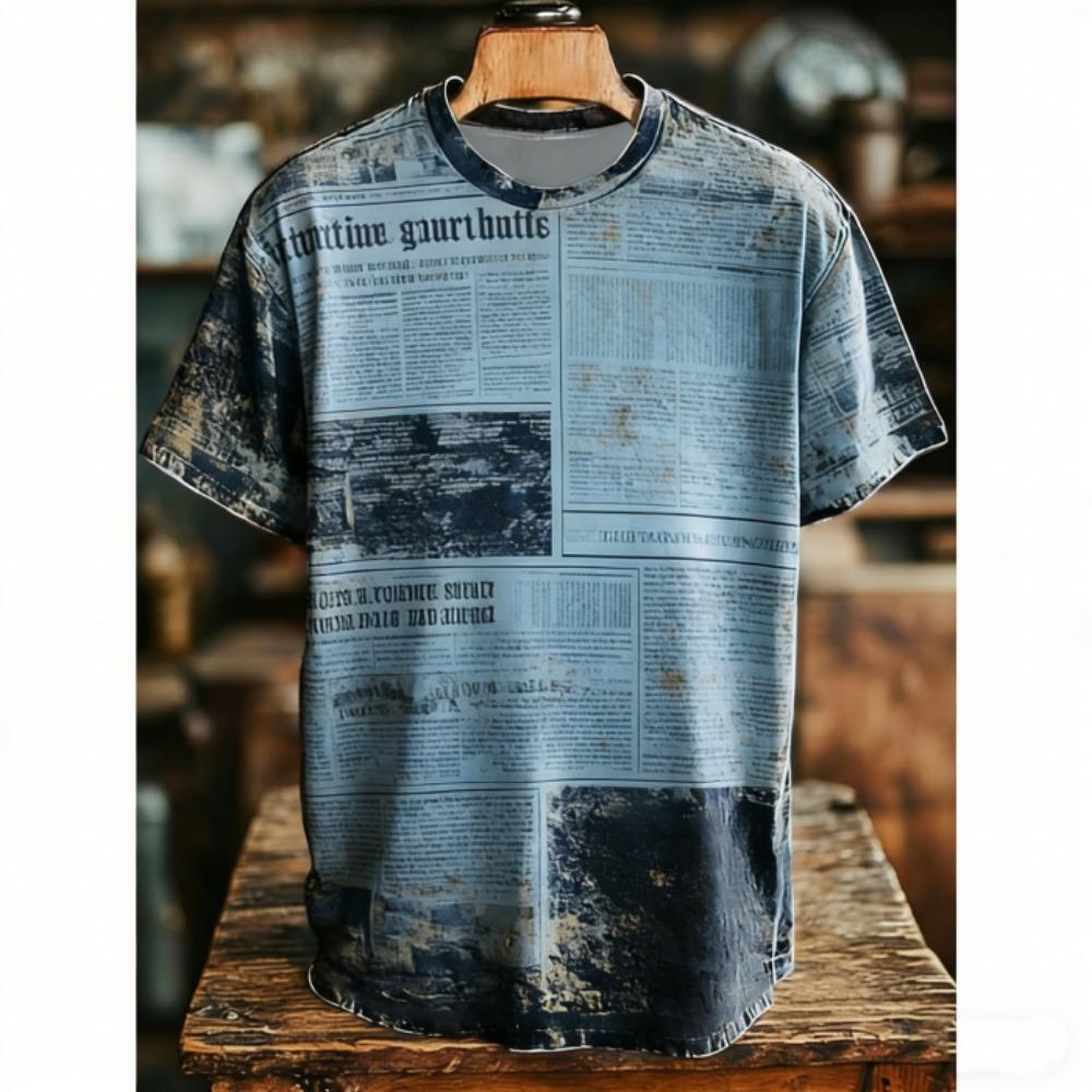 Men's T-Shirts Vintage Print Europe America Fashion Street Short Sleeve Tee Shirts Outdoor Casual Clothing T-shirt Women Tees Tops