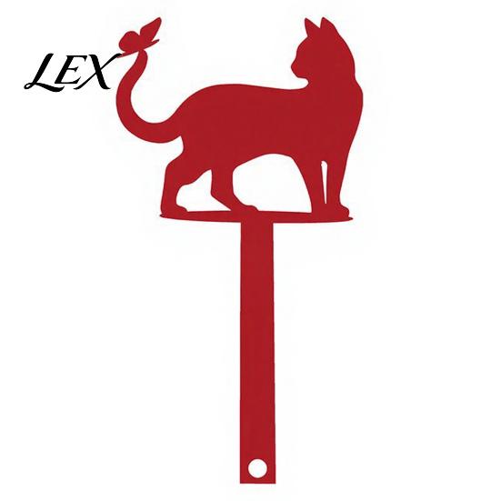 Briefkasten Dekoration Hof Eisen Schild mit Befestigungslöchern, Metall Katze Schmetterling Dekoration, Silhouette Schild Außen für Holz Leder Briefkästen Rote Dekoration