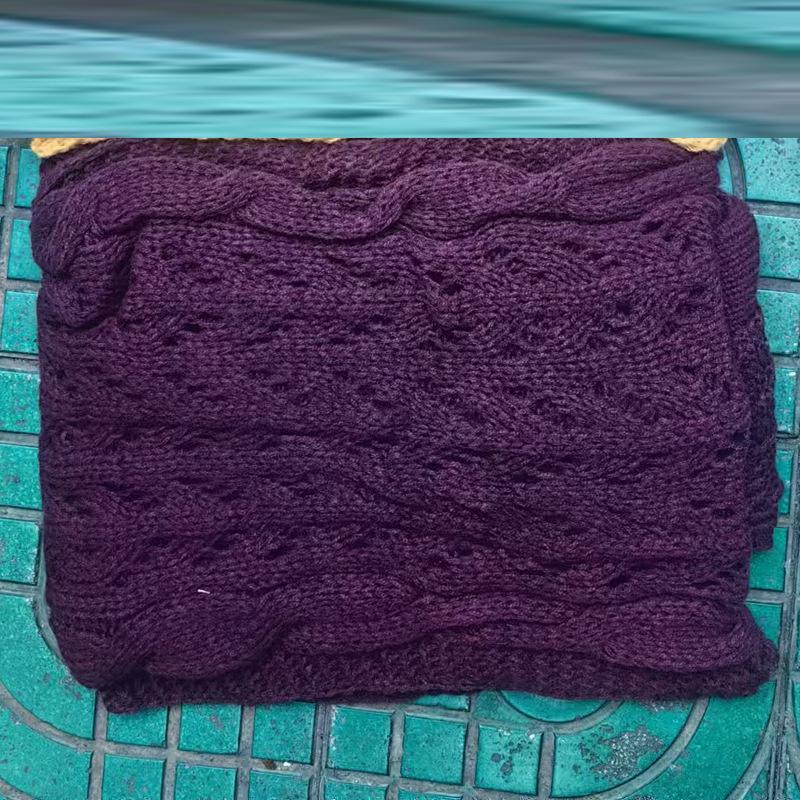 Women's Warm Wool Knitted Scarf - Solid Color Shawl for Autumn/Winter