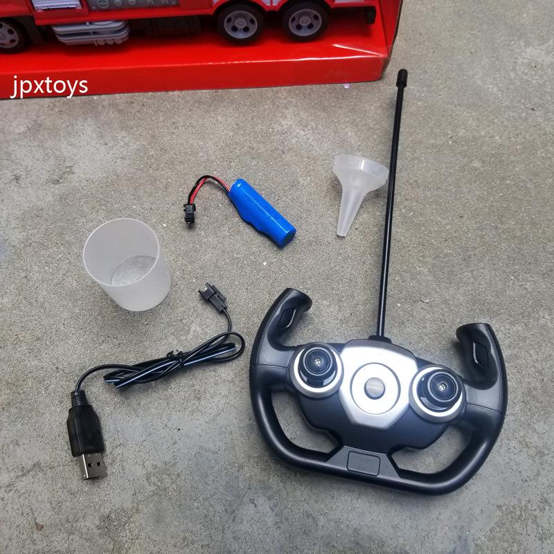 Remote Control Fire Truck Toy with Sound, Lights, and Water Spraying Feature