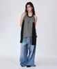 Holpeipeo Striped Six-Way Loose Top (Black)