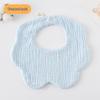 Korean-Style Solid Color Gauze Baby Petal Bib, Soft 7-Layer Waterproof, All Cotton, Class A