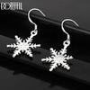 925 Sterling Silber Schneeflocke Anhänger Piercing Ohrringe Mode Hochzeit Schmuck
