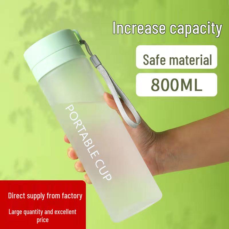 Matowa Butelka na Wodę Sportową na Zewnątrz z Uchwytem - Duża Pojemność, Przenośny Plastikowy Kubek do Herbaty i Prezent