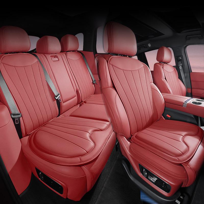 Universal Nappa Leather Car Seat Cover Four Season Auto Breathable Perforated Cushions Seat Protection Luxury Car Seats Cover