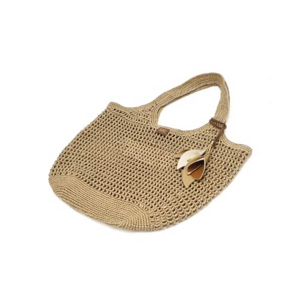 Daks Beige Raffia Twist Mesh ShouLder Bag L Dcba6e580i2