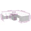 Vidaxl 11-Cz. Garden Furniture Set With Cushions, Grey Rattan Pe