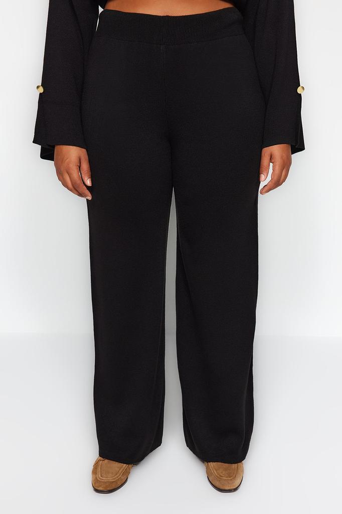 Dámský styl Plus Size Tmavě modrý úplet Plus Size Set spodního a horního dílu