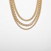 Mix and Match Thick and Thin Chain Geometric Retro Necklace, Simple Chain Multi-layer Fringed Necklace