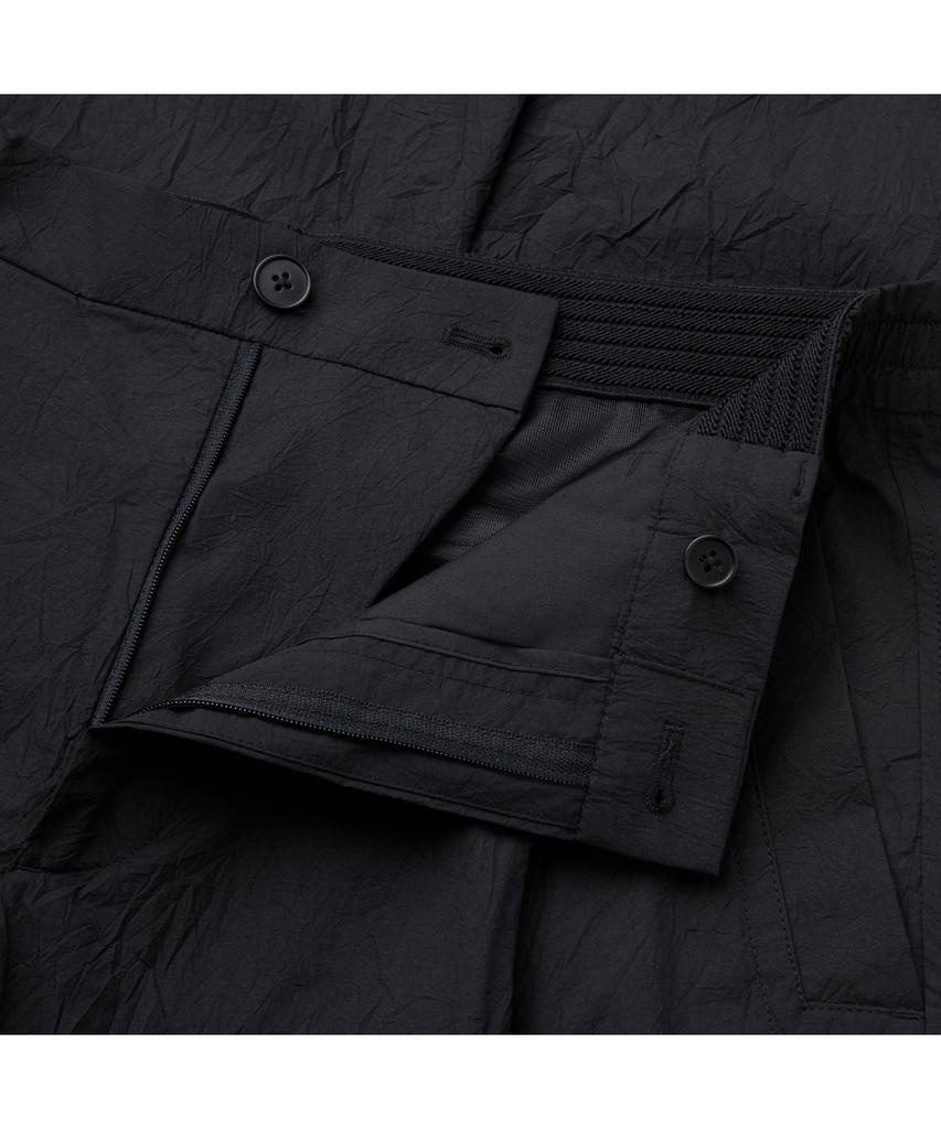 Keoseuuteommellou Black Loose Fit Tucked Creased Pants Cwpam26431Bkx