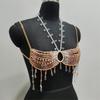 Fashionable Pearls Crystal Tassels Bralette Body Chain for Women’s Beachwear Beaded Body Jewelry Harness Bustier Bra Top