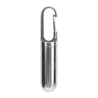 Single Chamber Medicine Case Holder Container Organizer Stainless Steel Small Vial Portable Waterproof for Outdoor