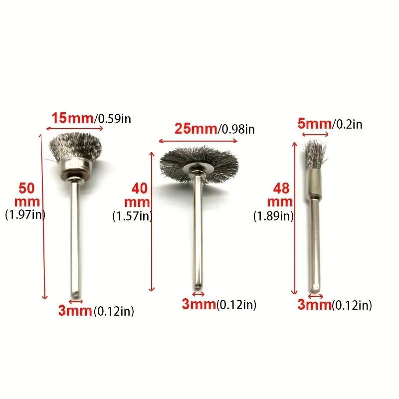3/9pcs Steel Brush Wire Wheel Tools Wire Brushes Grinders Rotary Power Tools Drills Polishing Wheels T-shaped Brush Accessories