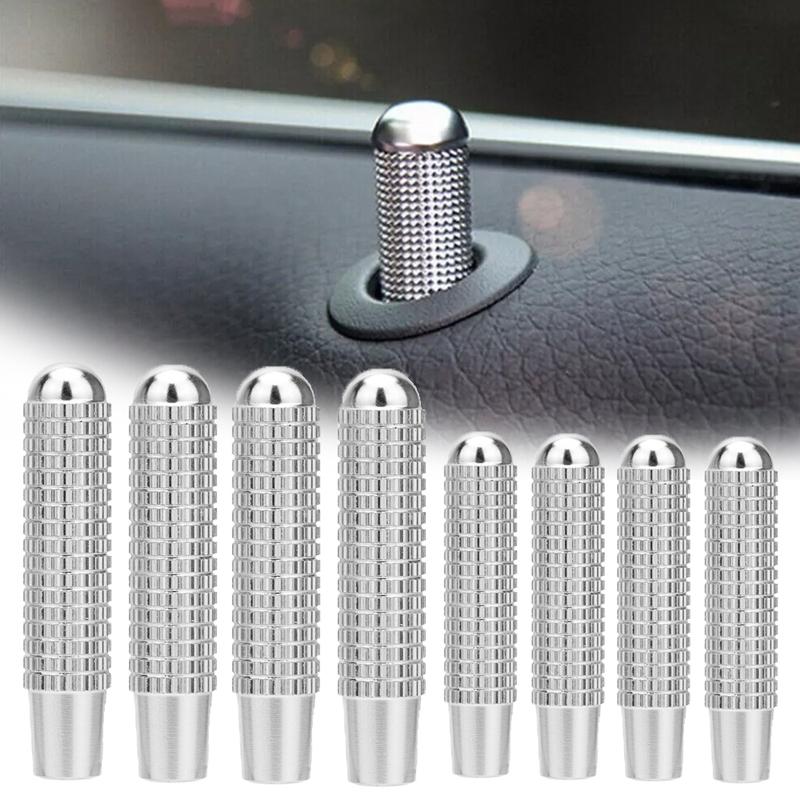 4pcs Car Door Bolt Button Car Switch Knob Trim Cover Car Door Lock Pin Silver Auto Interior Accessories For Mercedes-Benz