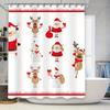 Tu Christmas Shower Curtain Santa Claus Reindeer Holiday Festive Bathroom Decor Waterproof Xmas Themed Backdrop Home Textile