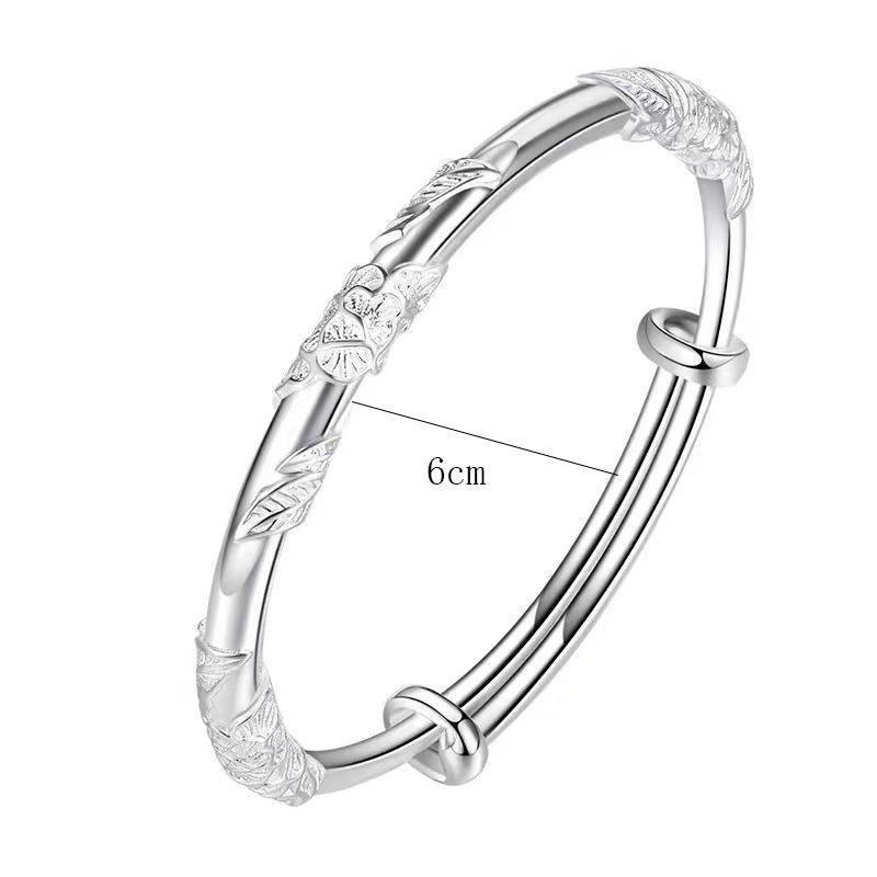 

Новый цветочный браслет нежный, универсальный, нишевый, в духе инстаграма, простой и незамысловатый, в новом китайском стиле. серебряный