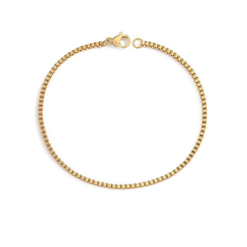 eManco Colorfast Versatile Box Chain Bracelet for Women – Stylish Japanese Korean Fashion Accessory