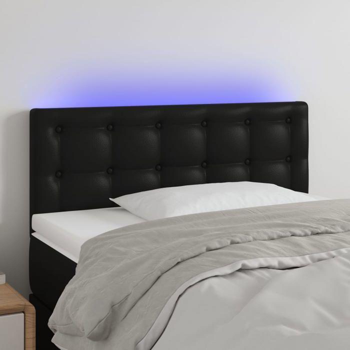 VidaXL LED Headboard Bedroom Furniture Single Bed Accessory Headboard Interior Black 80x5x78/88 3121684