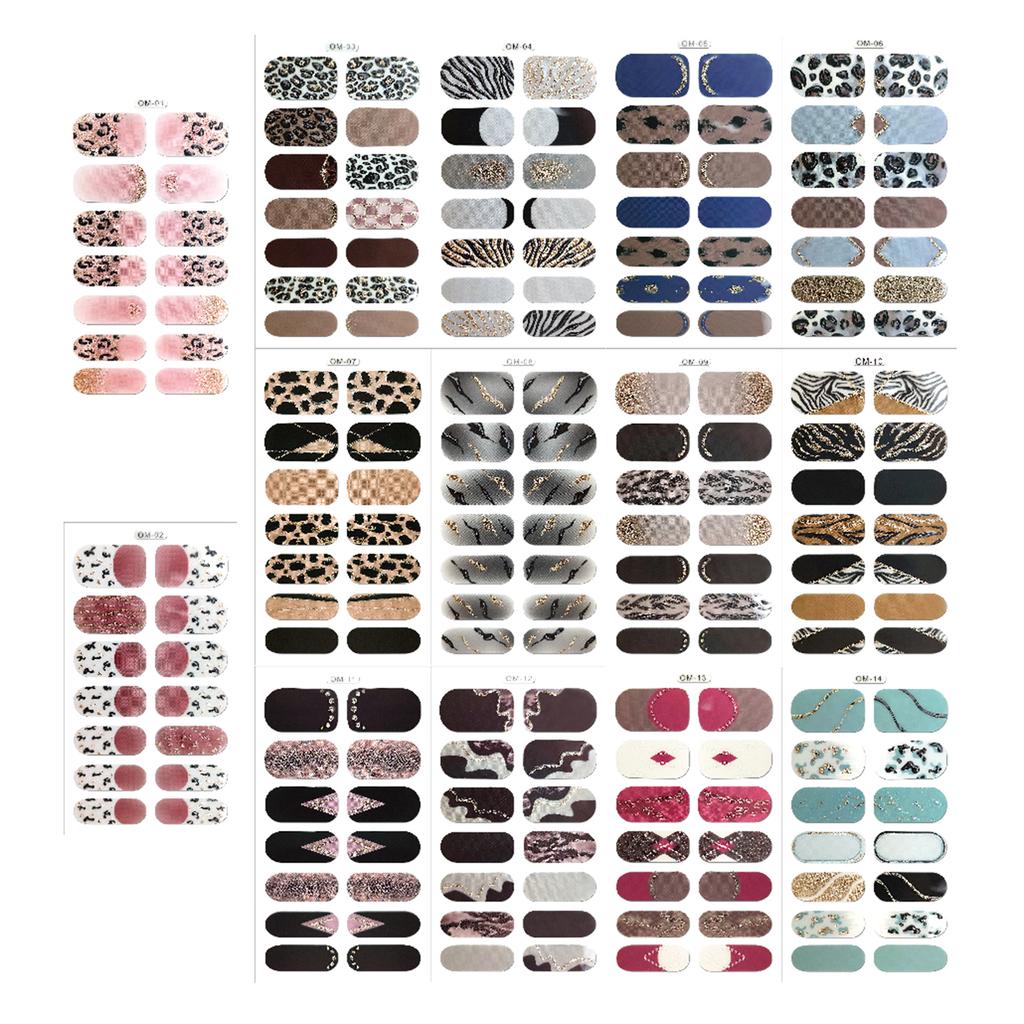 3D Leopard Nail Sticker Decals DIY Creative Fake Nail Wraps Tips Nail Manicure Art Patchs Full Cover Nail Polish Sticker
