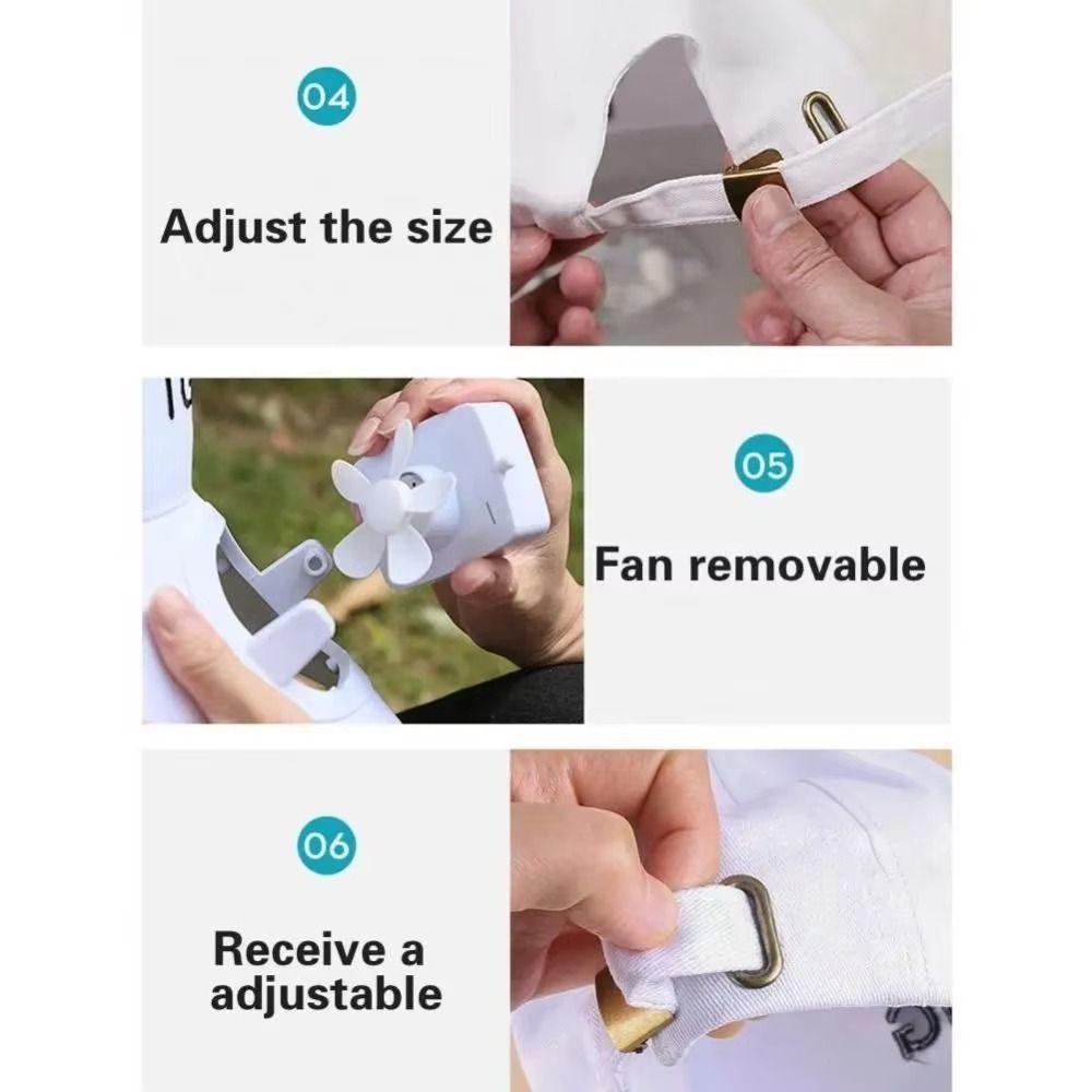 USB Charging Solar Fan Hat Strong Wind Wide Brim Baseball Cap Energy-saving Summer Sun Cap  Outdoor