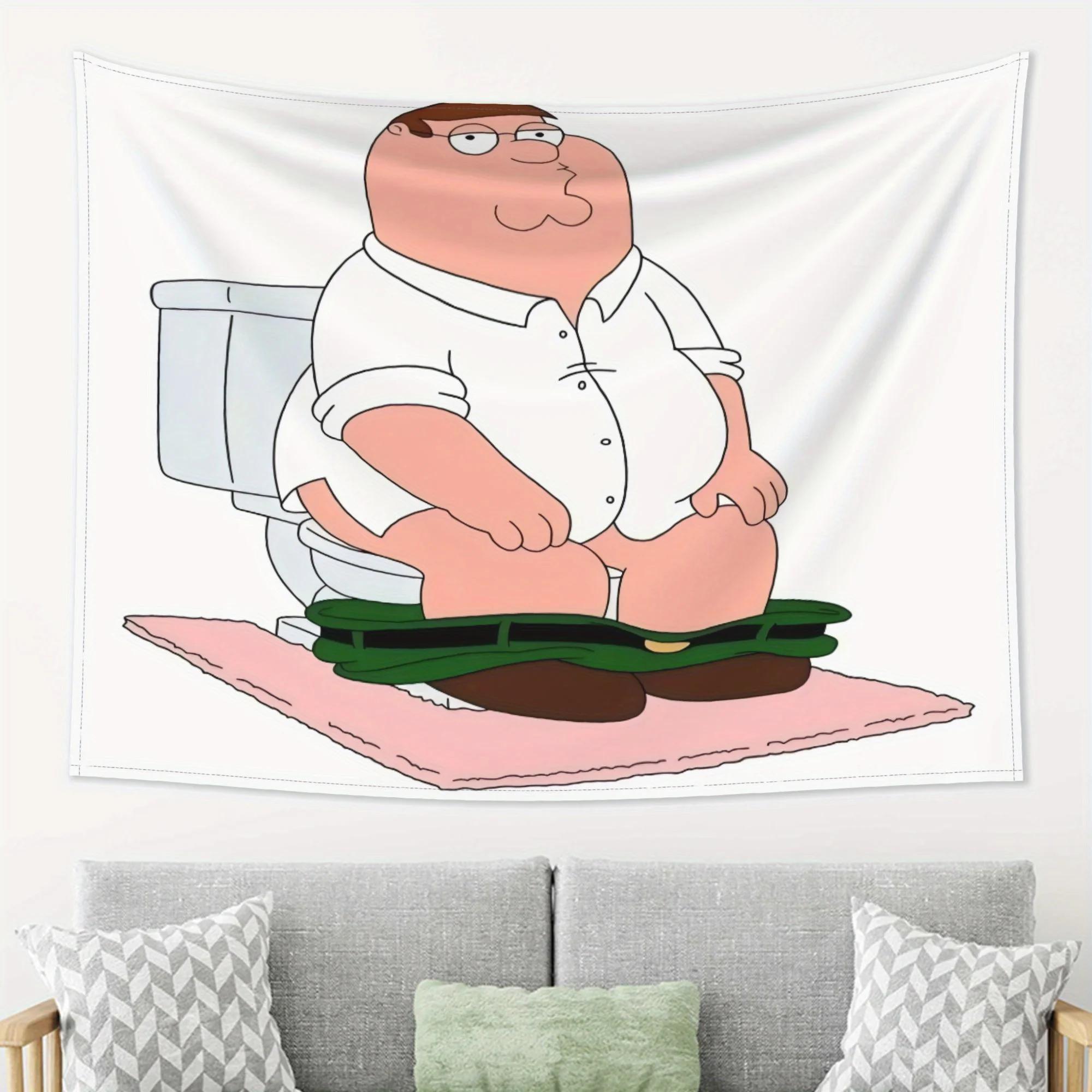 

VIKAMA Parody Cartoon Peter Tapestry AmericanStyle Humorous Decorative Tapestry Living Room Bedroom Feature Wall Decoration 74x94cm(29x37in)