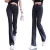 Tencel soft jeans women's new summer thin relaxed high-waisted small nine-point micro-flared pants
