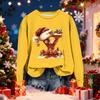 Women's Fashionable Casual Long-Sleeved Christmas Letter Print Crew-Neck Sweatshirt