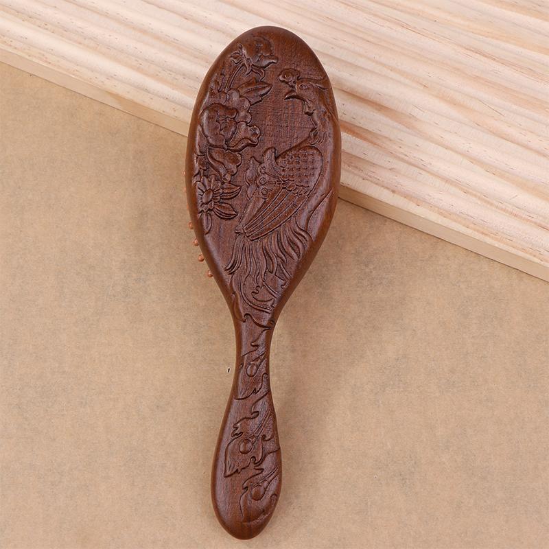 Sandalwood Air Bag Massage Comb Carving Hair Comb Professional Healthy Massage Brush High Quality Hairbrush