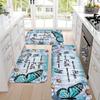 Spring Floral Series Kitchen Floor Mats - Dirt-Resistant, Wear-Resistant, Easy-to-Clean, Three-Piece Set