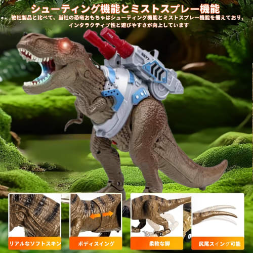 Robot Dinosaur Toy - Walking, Roaring, Lighting, and Splashing! Rampage T-Rex Robot Multi-Function Battle Action Figure for Boys